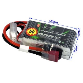 ACE 11.1V 3S 800mAh 15C LiPO battery T plug