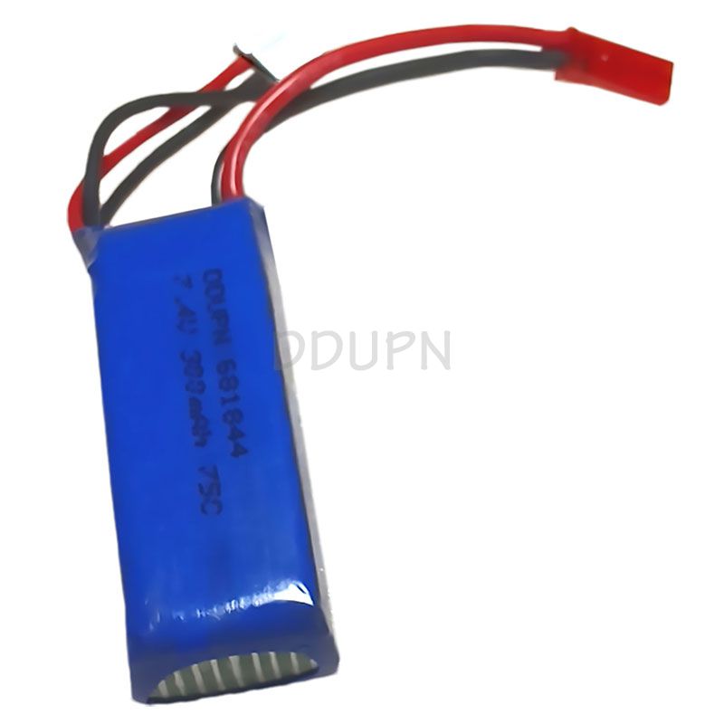 7.4V 2S 300mAh 75C LiPO Battery JST Plug