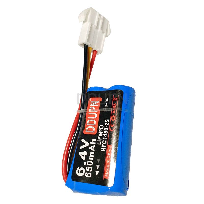 6.4V 2S 650mAh HFC1450 LiFePo Battery EL4.5 3P Rev female plug
