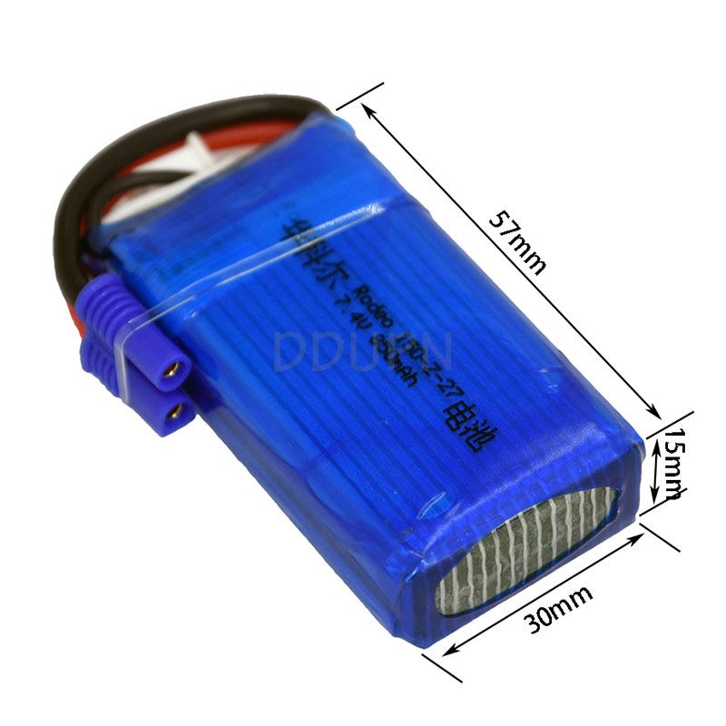 7.4V 2S 850mAh 30C LiPO Battery EC2 plug
