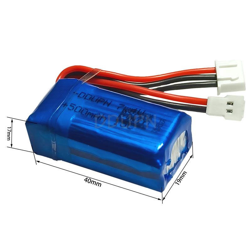 7.4V 2S 500mAh 15C LiPO Battery MX2.0 2P Male Plug 7.4V 2S 500mAh 15C LiPO Battery MX2.0 2P Male Plug
