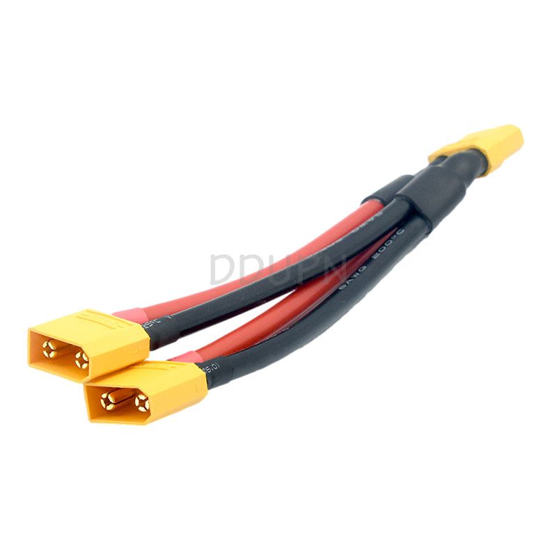 XT90 Plug Parallel Connection Cable 8awg Wire 1 Female +2 Male